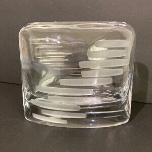 Vintage Modernist Cut Lead Crystal Pillow Vase By Rosenthal